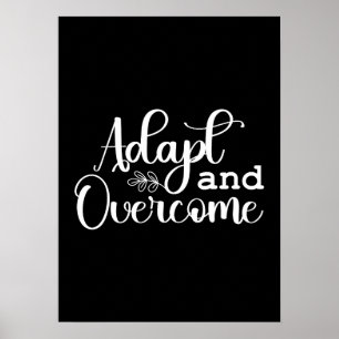 Adapt and Overcome Gym Hustle Success Motivational Poster