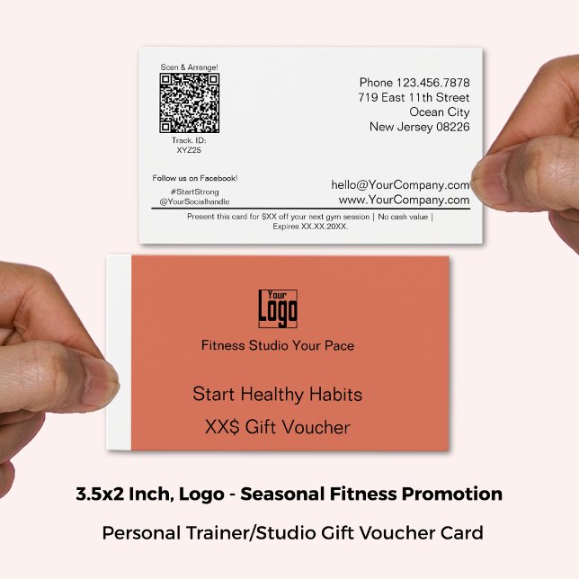Adaptable Fitness Beginner Promo Gift Voucher Card (3.5x2 Inch, Landscape Format, Adaptable Fitness Beginner Promo Gift Voucher Card)