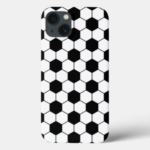 Adapted Soccer Ball pattern Black White iPhone 13 Case