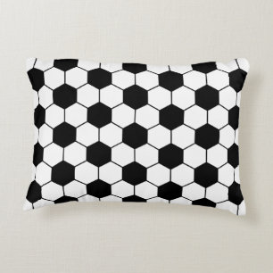 Adapted Soccer Ball pattern Black White Decorative Cushion