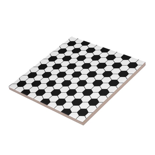 Adapted Soccer Ball pattern Black White Tile (Side)
