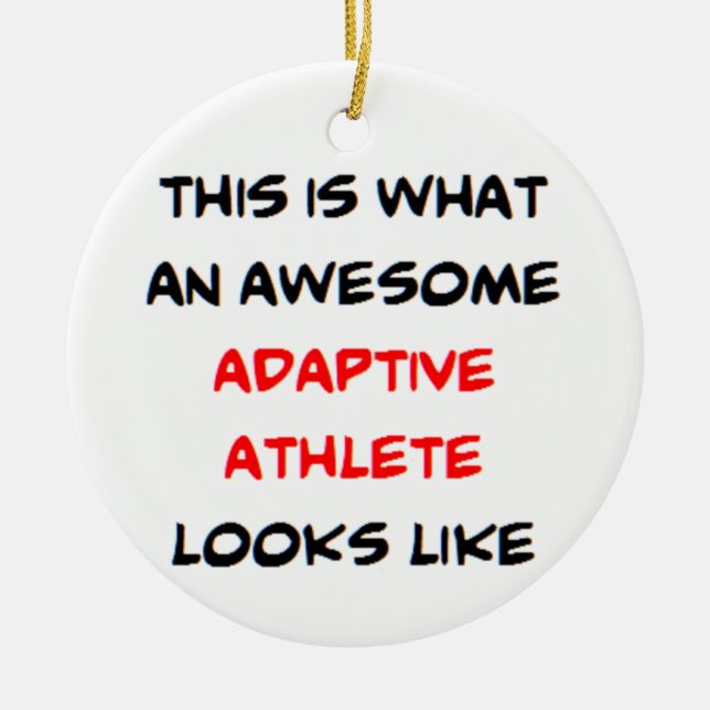 adaptive athlete, awesome ceramic tree decoration (Front)