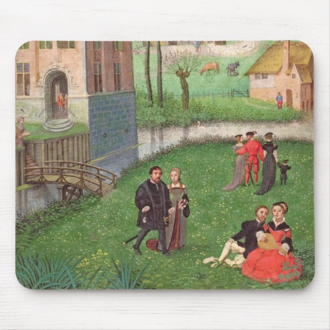 Add 18855 April: courting couples, from a Book of Mouse Pad (Front)