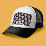Add 1 Floating Head Photo Half Drop Pattern black Trucker Hat<br><div class="desc">A png file with your head cropped works best.

A floating head makes this a fun and festive design to give out as a gift or birthday favour. If you have the skills,  you can replace this photo with your photo.</div>