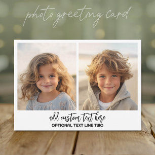 Add 2 Photos - Simple Collage with Text Holiday Card