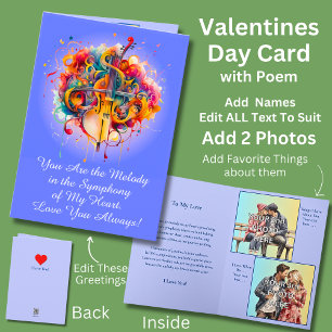 Add 2 Photo's, You Are the Melody in My Valentines Card