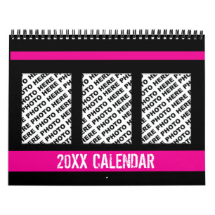 Add 34 Photos In One Calendar Pink Black