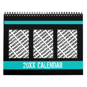 Add 34 Photos In One Calendar Teal Black
