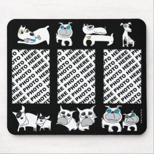 Add 3 Photos Mousepad White Dogs