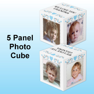 Add 4 images we love you grandma blue cube