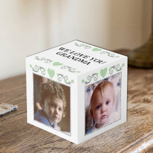 Add 4 images we love you grandma green cube