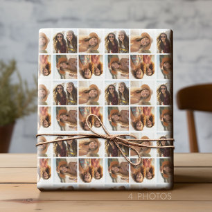 Add 4 of your favourite photos - Crazy Pattern Wrapping Paper