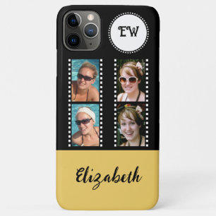Add 4 photos initials name yellow and black Case-Mate iPhone case