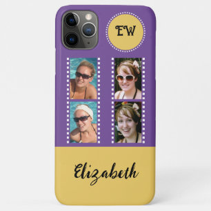 Add 4 photos initials name yellow and purple Case-Mate iPhone case
