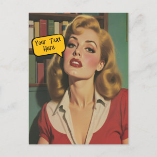 Add a Caption Retro Glamour Holiday Postcard