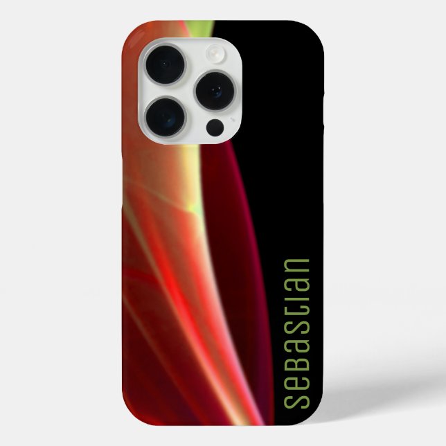 Add A Custom Name Orange Green Abstract Case-Mate iPhone Case (Back)