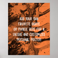 Add a Custom Quote Black Marble, Orange Peel