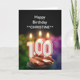 Add a name, 100th birthday card