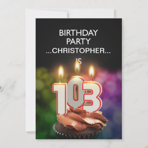 Add a name, 103rd Birthday party Invitation