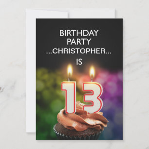Add a name, 13th Birthday party Invitation