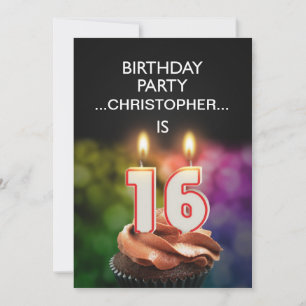 Add a name, 16th Birthday party Invitation