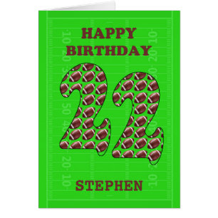 Add A Name 22nd Birthday Footballs 
