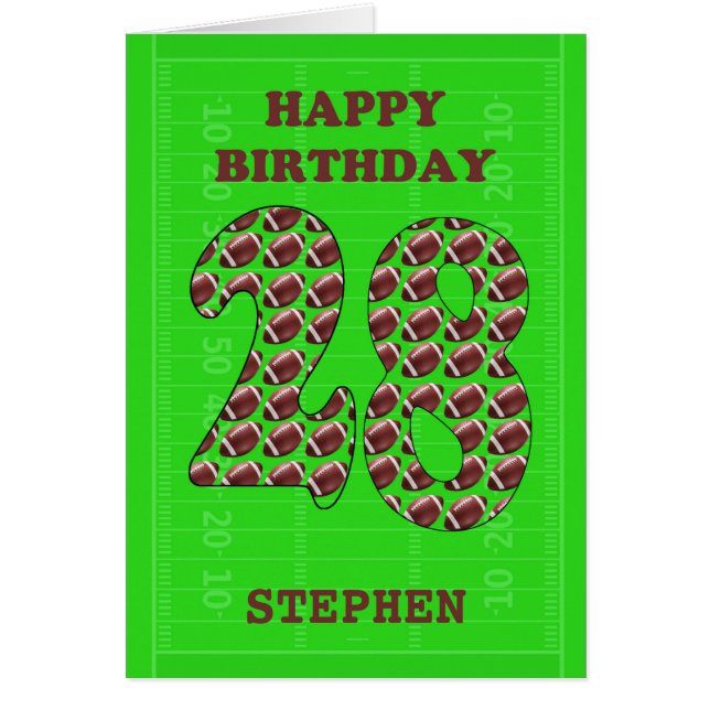 Add A Name 28th Birthday Footballs  (Front)