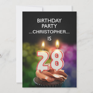 Add a name, 28th Birthday party Invitation