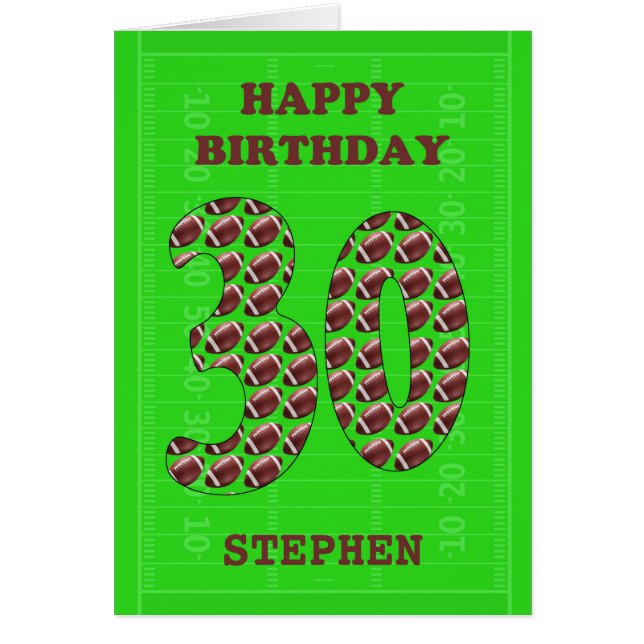 Add A Name 30th Birthday Footballs  (Front)