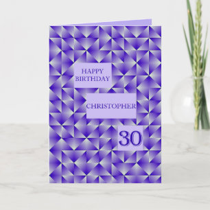 Add a name 30th Birthday with Purple Shapes Card