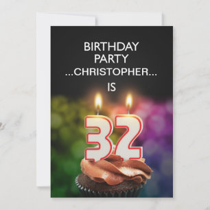 Add a name, 32nd Birthday party Invitation