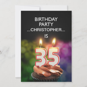 Add a name, 35th Birthday party Invitation