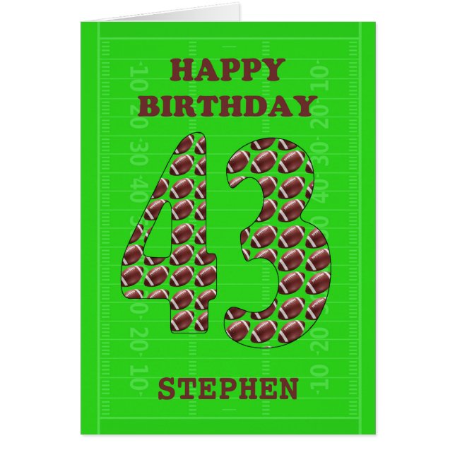 Add A Name 43rd Birthday Footballs  (Front)