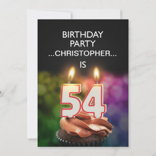 Add a name, 54th Birthday party Invitation