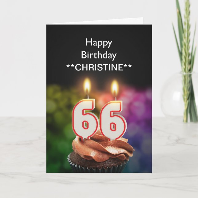 Add a name, 66th birthday card (Front)