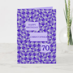 Add a name 70th Birthday with Purple Shapes Card