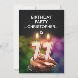 Add a name, 77th Birthday party Invitation