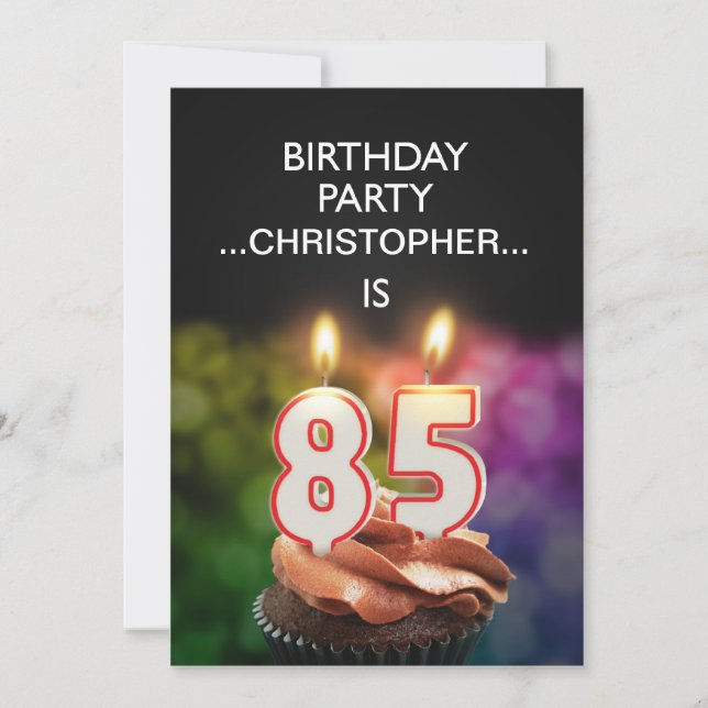 Add a name, 85th Birthday party Invitation (Front)