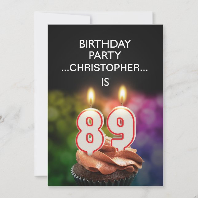 Add a name, 89th Birthday party Invitation (Front)