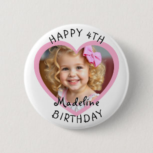 Add a Name and Age to this Happy Birthday  6 Cm Round Badge