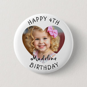 Add a Name and Age to this Happy Birthday  6 Cm Round Badge