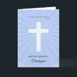 Add a name Baptism,Glowing Cross Card<br><div class="desc">Add a name to customise. A lovely Baptism congratulations card for you to perneighboralize. Send your love and best wishes on the day of your neighbour's baptism with a lovely blue card and a glowing cross.</div>