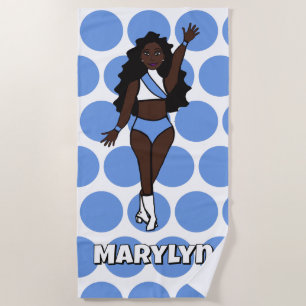 Add A Name Beach Towel Baby Blue /White