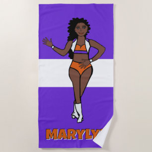 Add A Name Beach Towel Purple / Orange