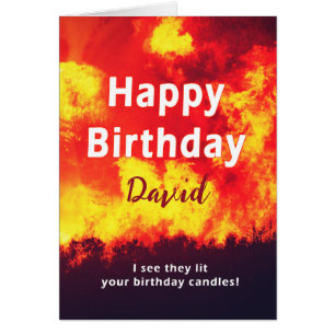 Add A Name Birthday Forest Fire Candle Humour