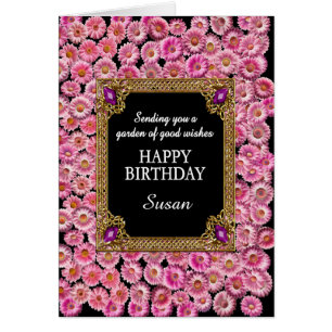Add A Name Birthday Pink Daisies