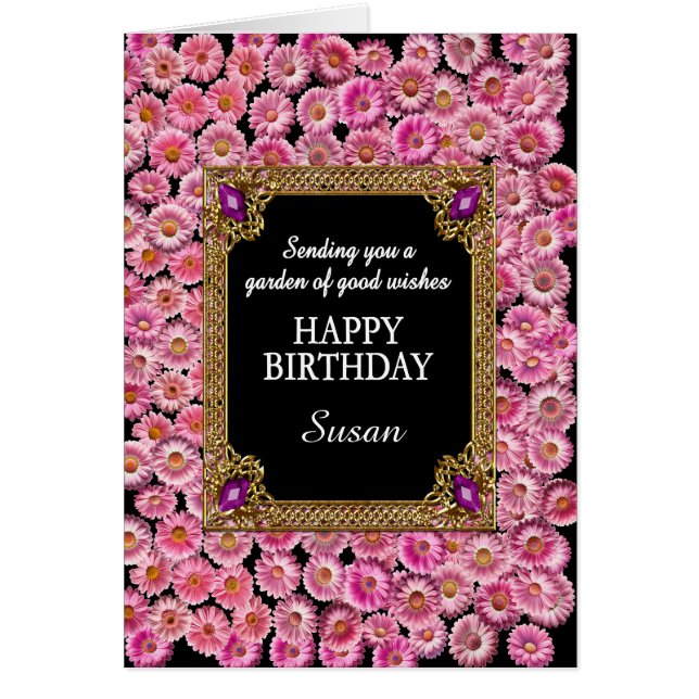 Add A Name Birthday Pink Daisies (Front)