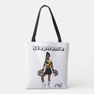 Add a Name Cheer Two Color Tote Yellow & White Bag