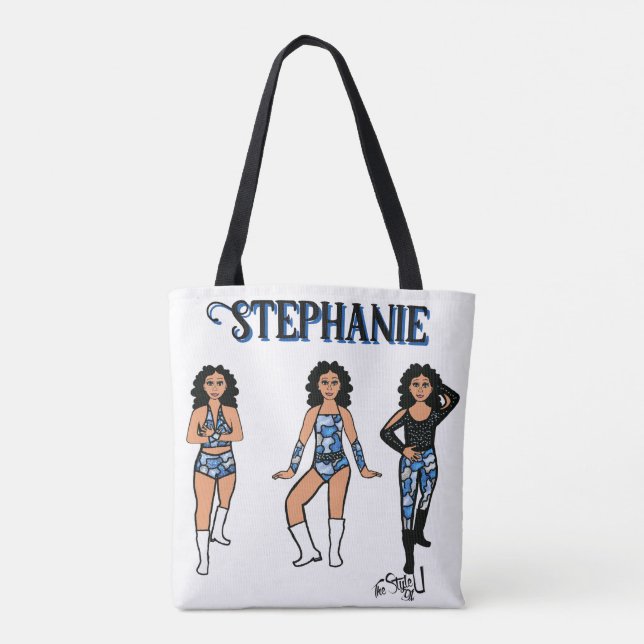 Add a Name Dancer Blue Camo #2 Tote Bag (Back)