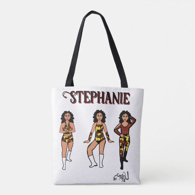 Add a Name Dancer Red Yellow Camo #2 Tote Bag (Back)